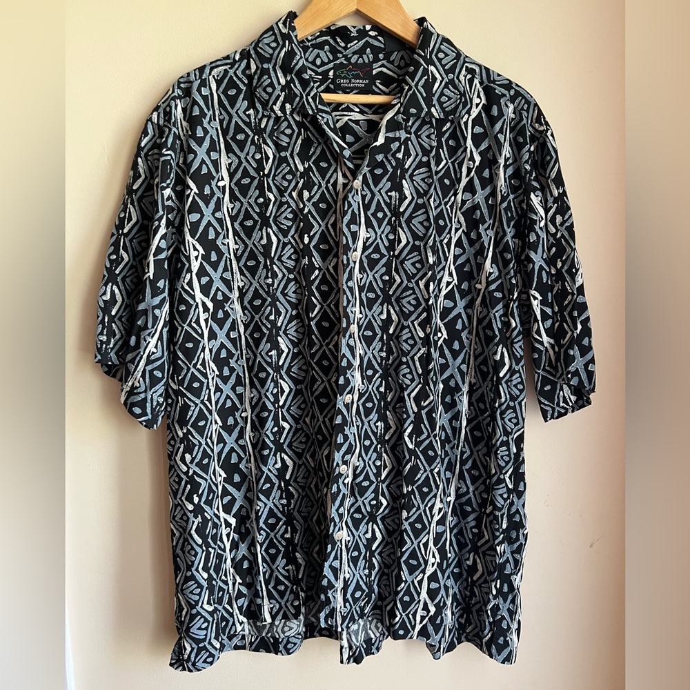 Greg Norman Collection Hawaiian Button Down Shirt, Men’s Large, Rayon. Floral - Picture 4 of 10
